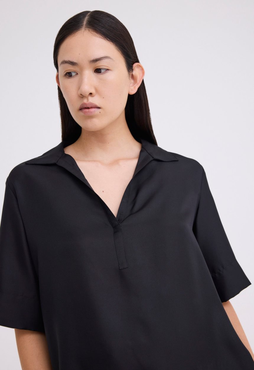 Jac + Jack Blume Silk Twill Top - Black